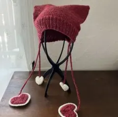 ハート 猫耳 ニット帽