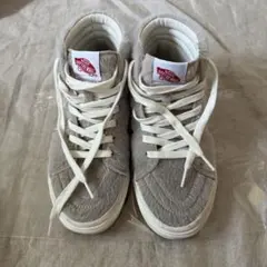 vans ハイカット　22.5㎝　モコモコ　グレー　ベージュ　バンズ　VANS