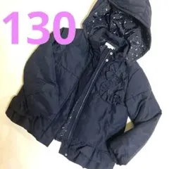 anyFAMネイビー フリル付き中綿コート