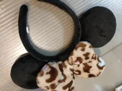 ディズニー　ミニーヒョウ柄カチューシャ