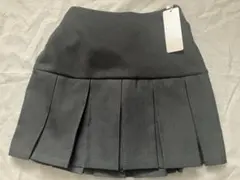 ダークグレー　プリーツミニスカート　Fサイズ