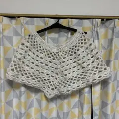 ホワイトレース編みポンチョ