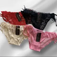 新品　セクシーランジェリー　紐パン　レース下着　4枚セット　ショーツ　コスプレのサムネイル