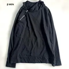 β MEN 黒 ジッパー付きフード パーカーのサムネイル