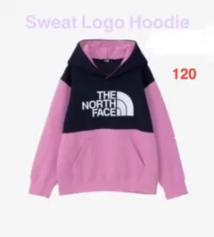 ピンク×ネイビー ★ノースフェイス★ スウェットロゴフーディ　120