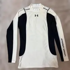 UNDER ARMOUR 長袖シャツ ハイネック ホワイト/ブラック
