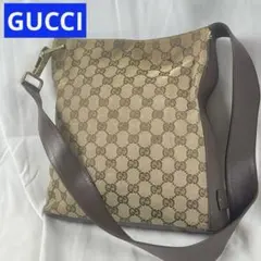 GUCCI グッチ ショルダーバッグ GGキャンバス 斜め掛 ブラウン