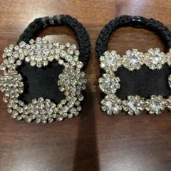 エレガントなクリスタルヘアゴム2個セット