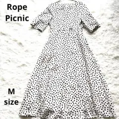 【美品】ロペ ピックニック ダルメシアン プリント 半袖ワンピース Mサイズ