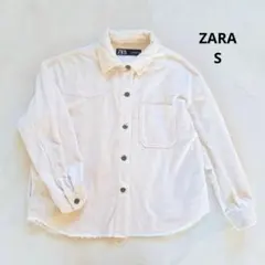 ザラ ZARA コーデュロイジャケット S アイボリー ゆったり