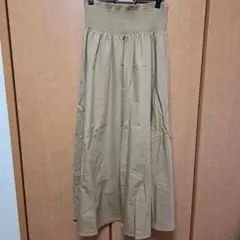 GU シャーリングフレアロングスカート