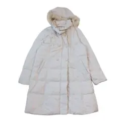 ノックスビレッジ フード ダウンジャケット ホワイト 中綿 コート オフベージュ