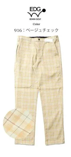 EDWIN エドウィンゴルフ スリムテーパード ストレッチ ゴルフパンツ L