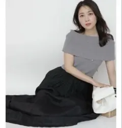 【新品タグ付き】アプワイザーリッシェ　ワッシャープリーツドッキングワンピース