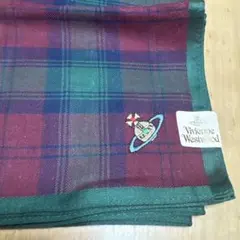 Vivienne Westwood タータンチェック　オーブ刺繍　大判ハンカチ