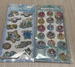 シール2点 スパンコールパーティー カプセルポップシール シナモンロール キティ