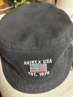 AVIREX USA バケットハット ブラック 刺繍ロゴのサムネイル