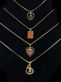 50.45【ネックレス　4本セット】ハート　ヴィンテージ　アンティーク