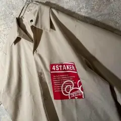 オーバーサイズ ベージュ 4STAKER 半袖シャツ XL スケーターストリート