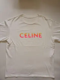 442【美品】セリーヌ グラデーションロゴ Tシャツ 22SS ピンク 
