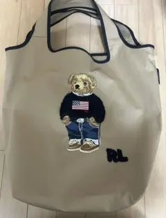 ポロベア 刺繍バッグ ベージュ