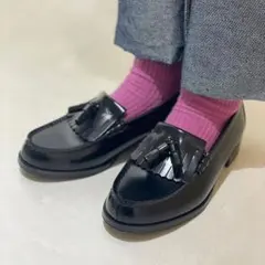 レディース牛革キルトタッセルローファー(3E)