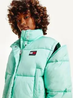 Tommy ダウン　2way ベスト　水色　ミントグリーン　ストリート　y2k