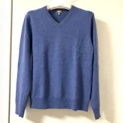 ユニクロ　カシミヤＶネックセーター　ニット　長袖　ブルー　水色　Sサイズ