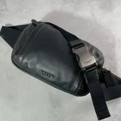 COACH コーチブラック レザーボディバッグメンズF37594美品