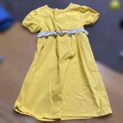 黄色のフリル付きワンピース 130