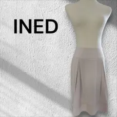 【美品】INED スカート ベージュ サイズ7 日本製 上品デザインのサムネイル