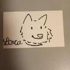 手描きイラスト 犬の顔 シンプルな線画 Lcoco