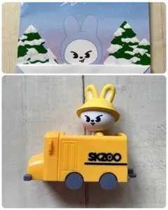 SKZOO GIGO 페이퍼백 & 스쿨 버스 피규어 리빗