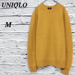 ユニクロ 【M】 ラムクルーネックセーター イエロー