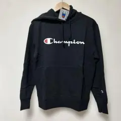 新品【Champion】ブラック フード付きパーカー【M】