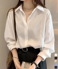 シャツブラウス 襟付き 長袖 レディース オフィスカジュアル