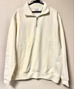 ZARA ハーフジップ　トレーナー　ホワイト