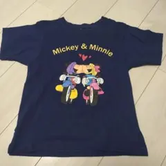 ミッキー＆ミニー Tシャツ ネイビーMサイズ