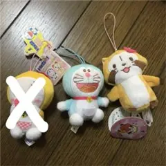ぬいぐるみ マスコット キーホルダー　ドラえもん&ドラミちゃん&ラスカル