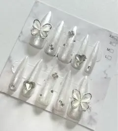 ネイルチップ　ヴァンクリネイル　ベイビーブーマー　ワンホンネイル　韓国ネイル