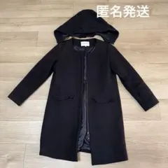 ユナイテッドアローズ　フード付きロングコート　ネイビー