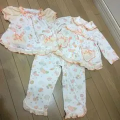 キッズ パジャマセット 100cm オレンジ