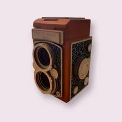 カルディ レフレックスカメラ木箱 二眼レフ オレンジ