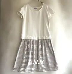 【美品】a.v.v アーヴェヴェ 切り替えワンピース チュニック M