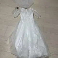 【お値引き交渉可能】ウェディングドレス、ベール、髪飾り、4点セット