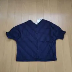 新品 未使用 キッズ セラフ 半袖 ブラウス 100 女の子 ネイビー 子供