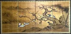 壁掛け屏風 日本画 金箔彩色 『五羽鶴』 - メルカリ