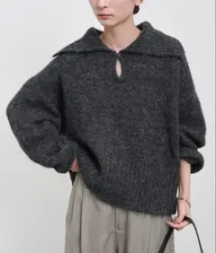 selectMOCA ビッグカラーキーネックニット