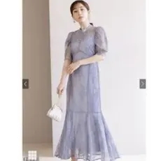 GRL 花柄レースリボンマーメイド ワンピース[k9080a]