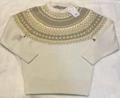 タグ付き新品　abitokyo 洗濯可能 フェアアイル柄 ニット M-Lサイズ